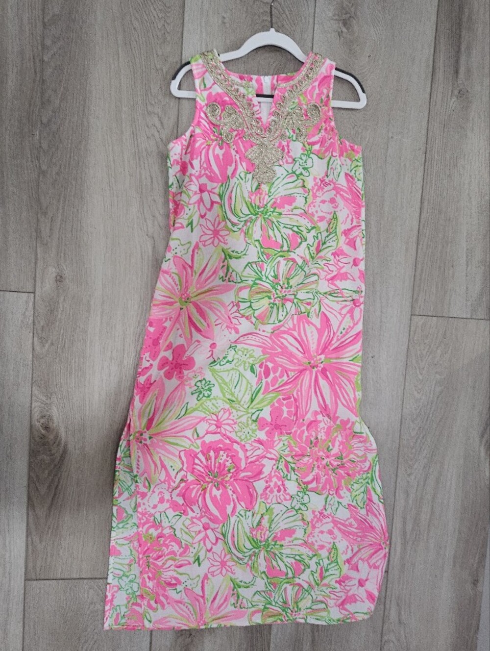 Lilly Pulitzer Pink and Lime Floral Girls Dress